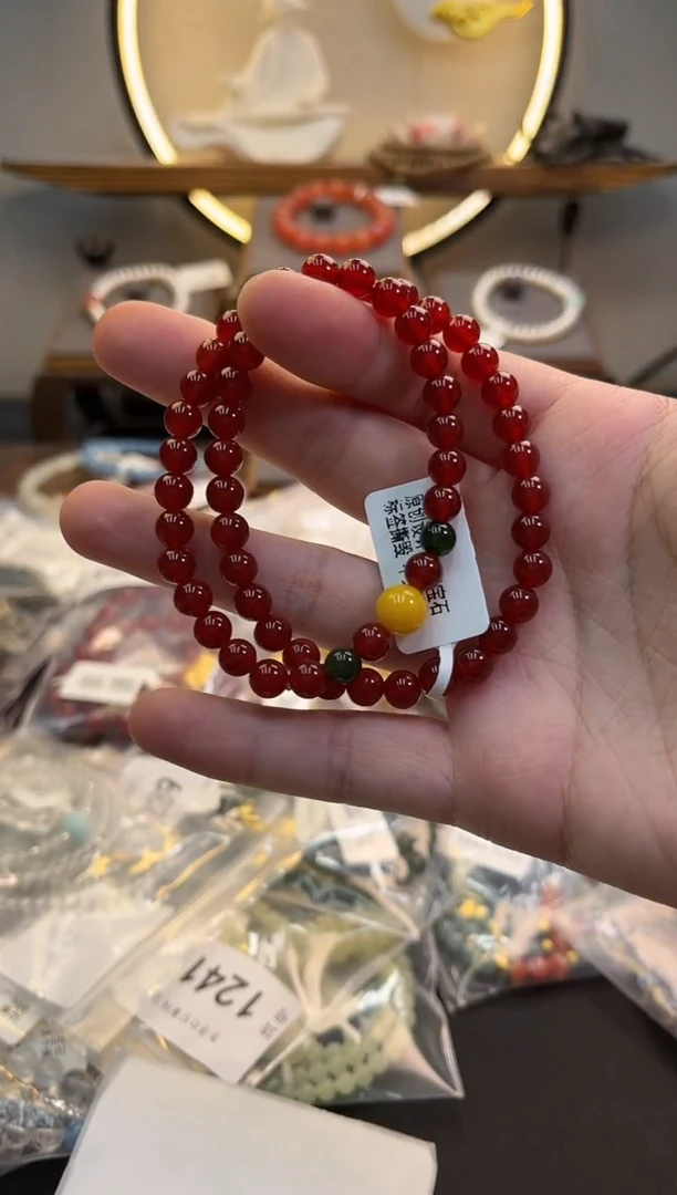 合金手链玛瑙/玉髓货号 920