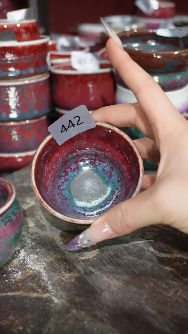 摆件陶精品窑变钧瓷茶器
