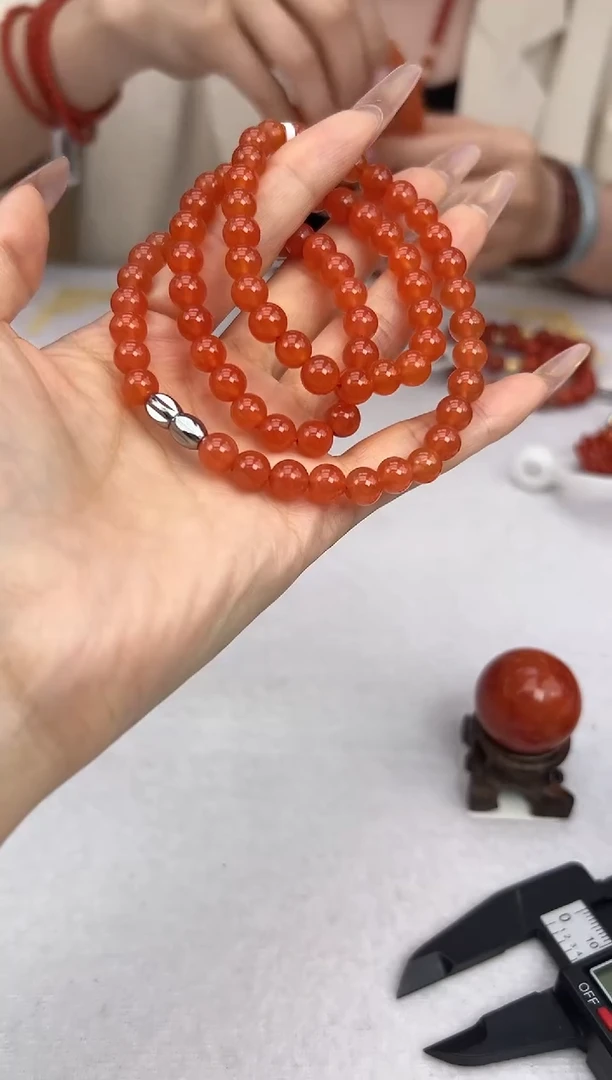 未镶嵌珠串南红玛瑙冰红11.9-7mm（多样式）25102503999