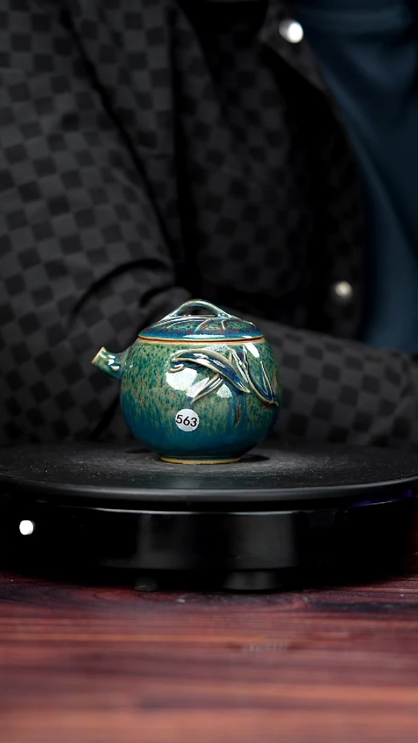 壶瓷563#于大鹏一级品原矿钧瓷手把壶