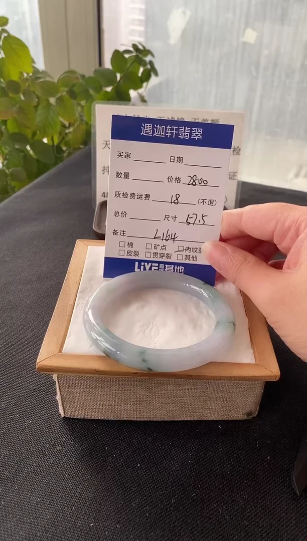 未镶嵌手镯翡翠57.5圈口 L164编码