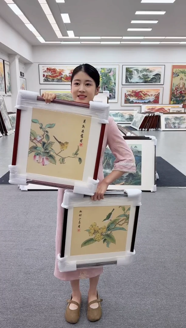 国画手绘  斗方  48*48*2