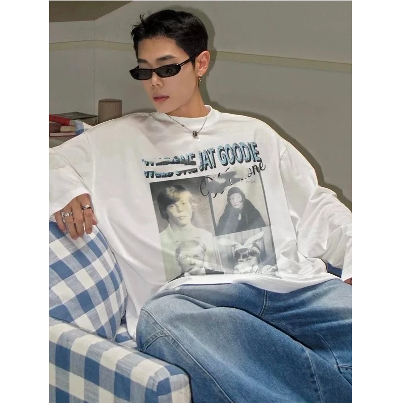 W家！阿饱149z!人像印花情侣内搭打底长袖男女同款