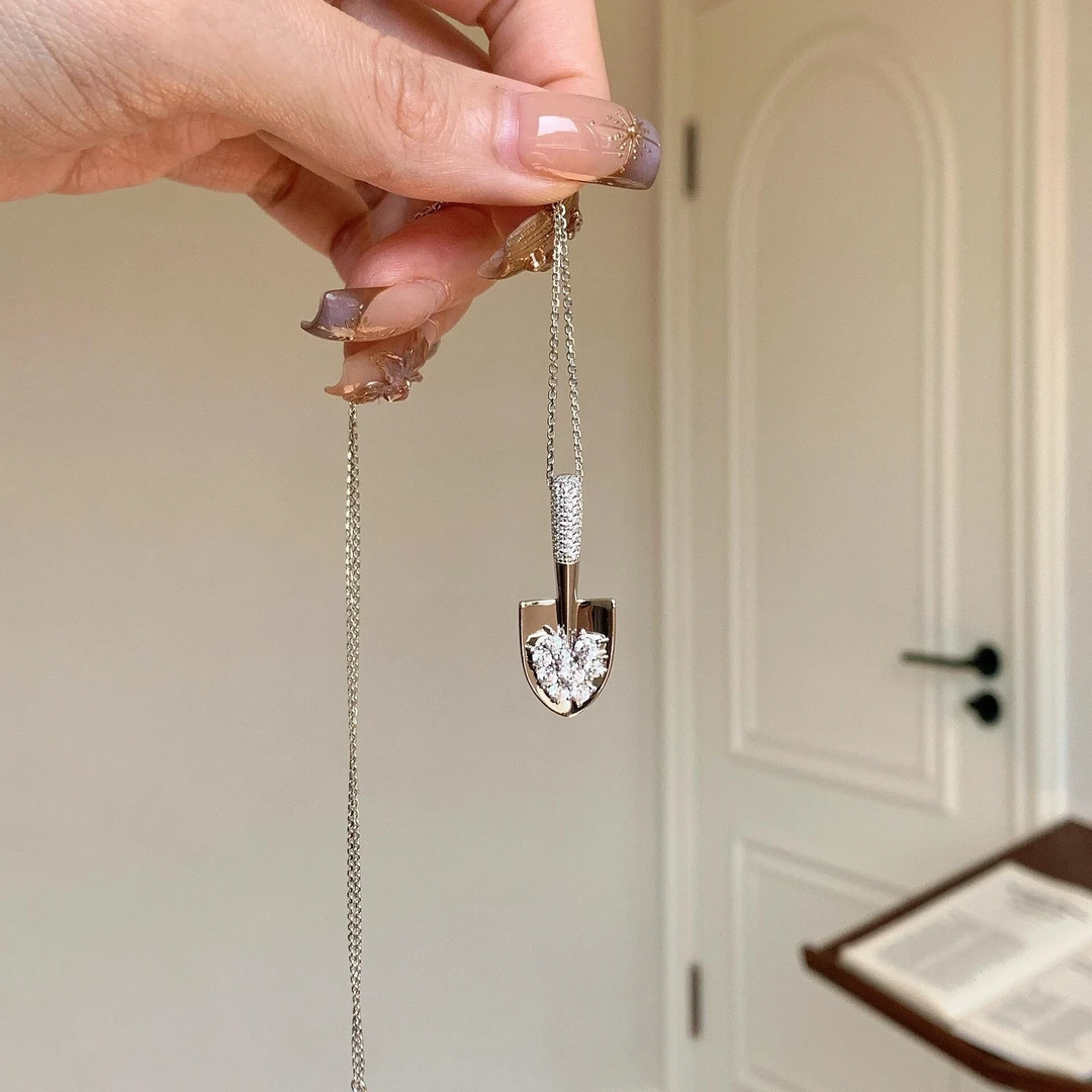 柯柒 钛钢项链 银铲铲项链轻奢时尚气质小众精致设计感甜美锁骨链