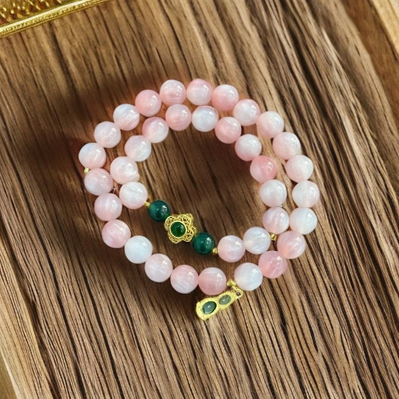 S1069-樱花粉双圈手串精品手串