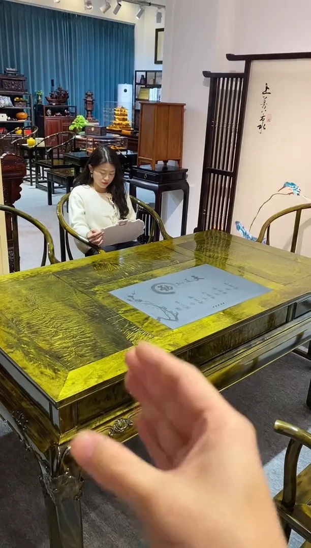 【闪购商品】阴沉木金丝楠木茶桌7件套