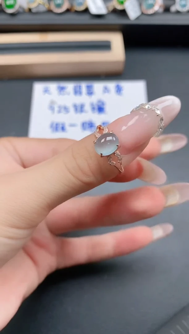 银S925镶嵌戒指翡翠11