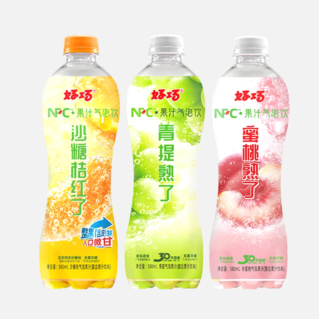 【NFC果汁】沙糖桔气泡果汁580ml青提蜜桃汽水饮料网红夏天冷饮