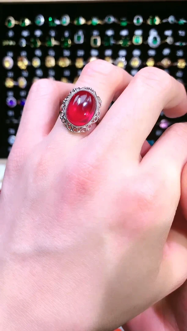 【闪购商品】红宝石戒指银S925镶嵌111111