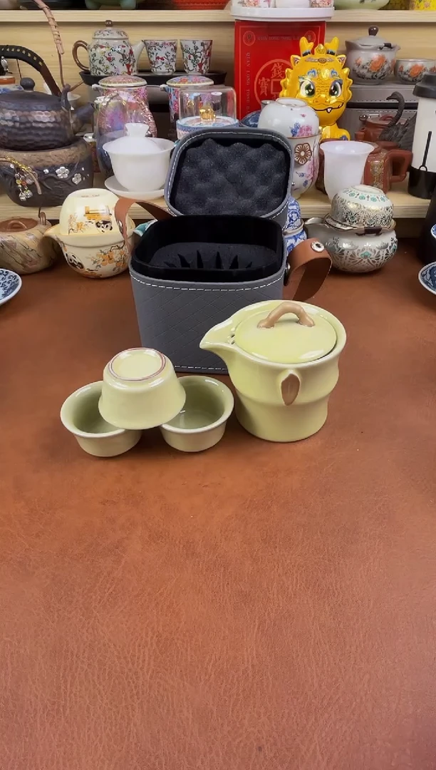 陶瓷茶具摆件旅行套组