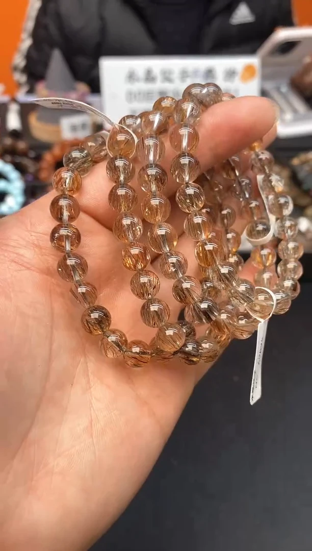 【闪购商品】水晶手串未镶嵌49 黑金超七8mm