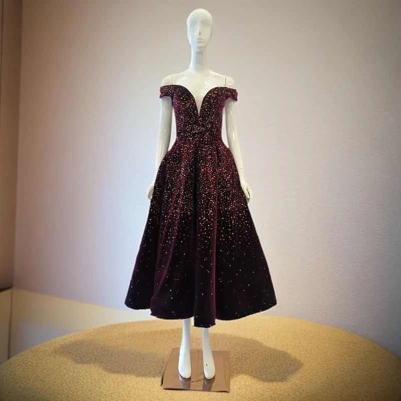 酒红色重工礼服 敬酒服 NO退NO换NO包邮 介意慎拍