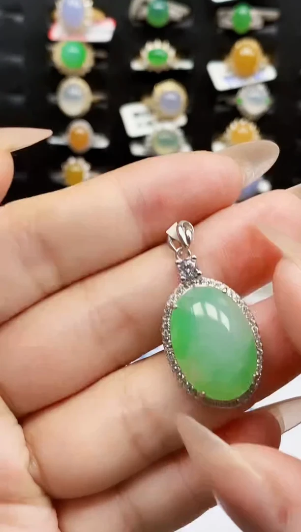 银S925镶嵌戒指翡翠0653