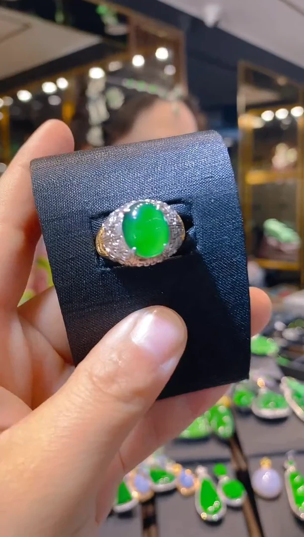 【闪购商品】翡翠戒指银S925镶嵌041（多样性发货）