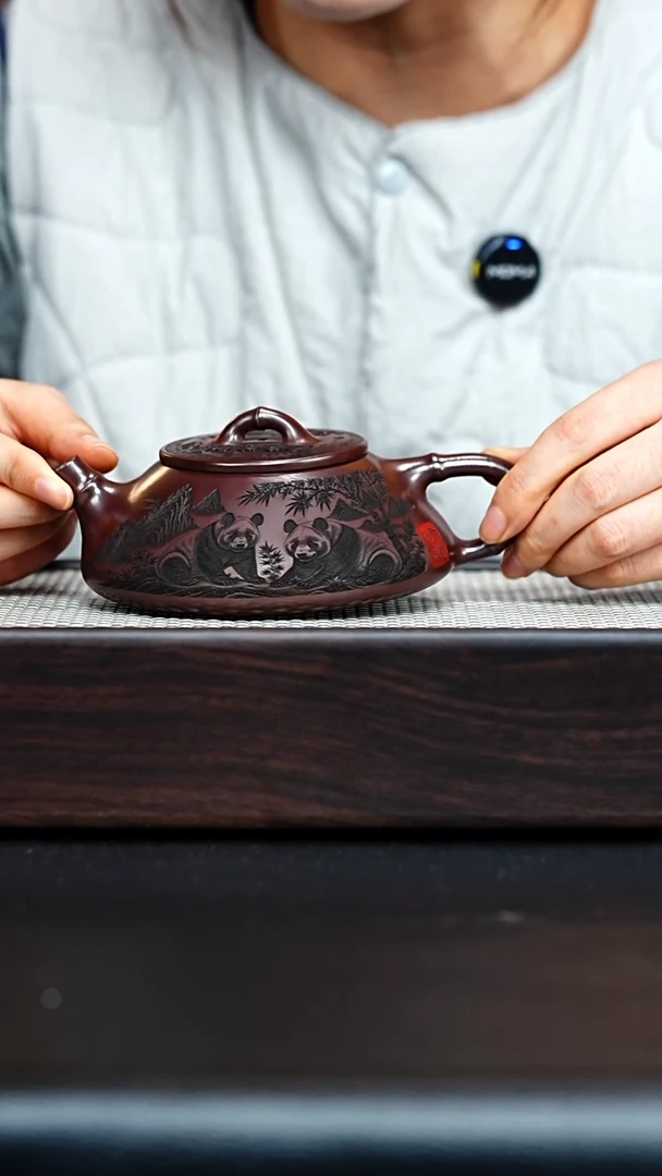 茶壶紫砂宜兴紫砂 线瓢 石红