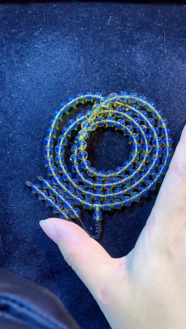 蓝珀颈饰未镶嵌6MM墨西哥天空蓝108