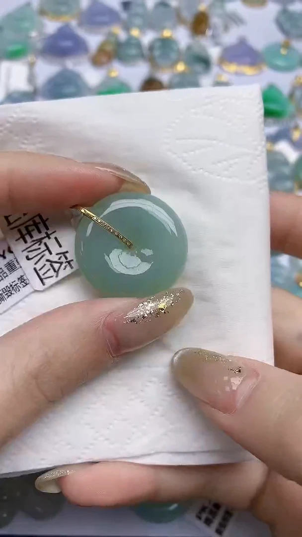 【闪购商品】翡翠颈饰18K金镶嵌天然A货翡翠 25