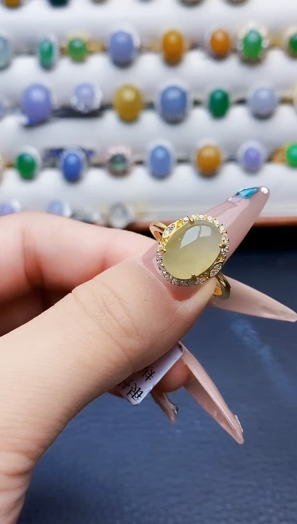 银S925镶嵌戒指翡翠5266