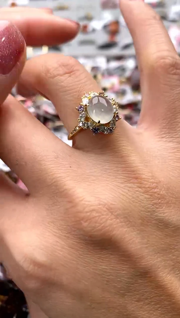 【闪购商品】翡翠戒指银S925镶嵌77777777    6