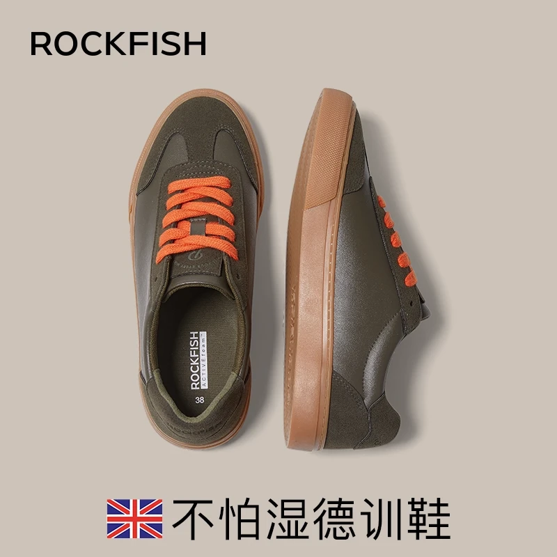 Rockfish复古多色德训休闲鞋女款2025新款复古经典皮面运动鞋板鞋