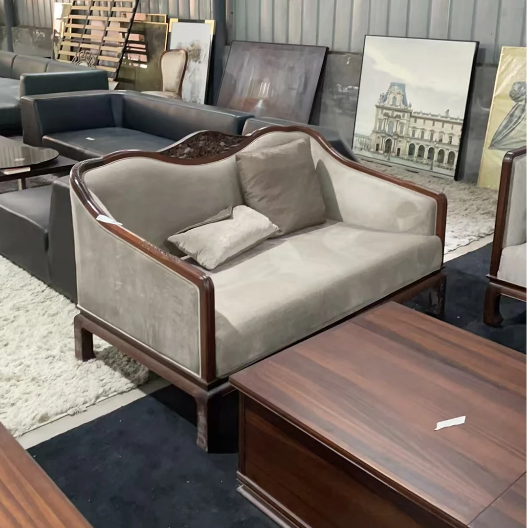 新中式一字形 沙发二人位