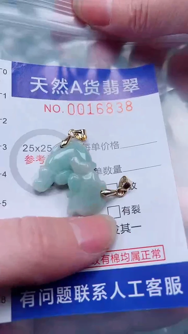 翡翠未镶嵌吊坠(赠链)1