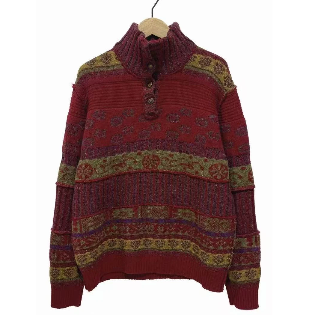 西子分享 Z24FW7103 左岸迷香 羊毛混纺 半开领 拼色 【毛衣】