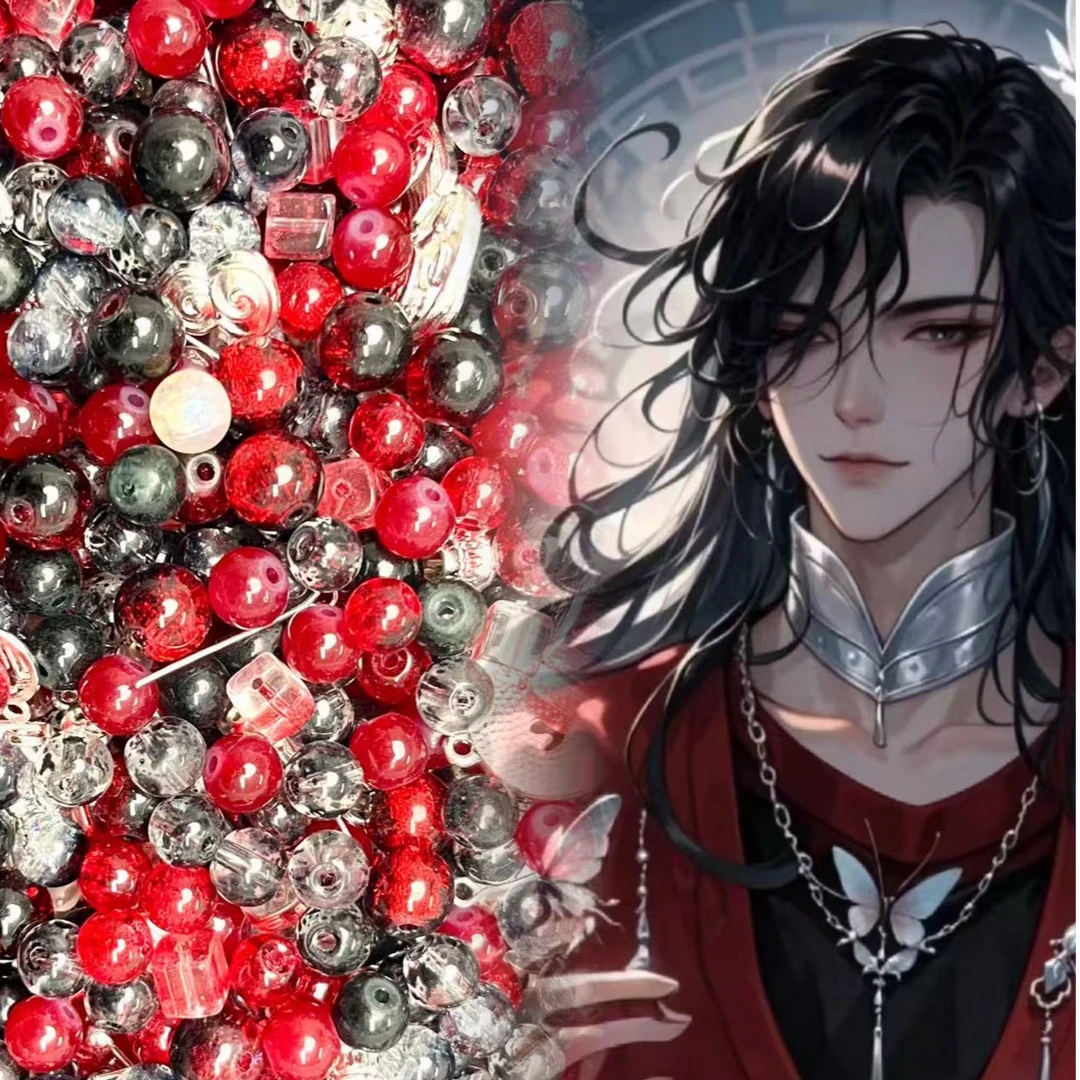 （暗夜红色系）珠珠女孩DIY手串手链百搭显白散珠