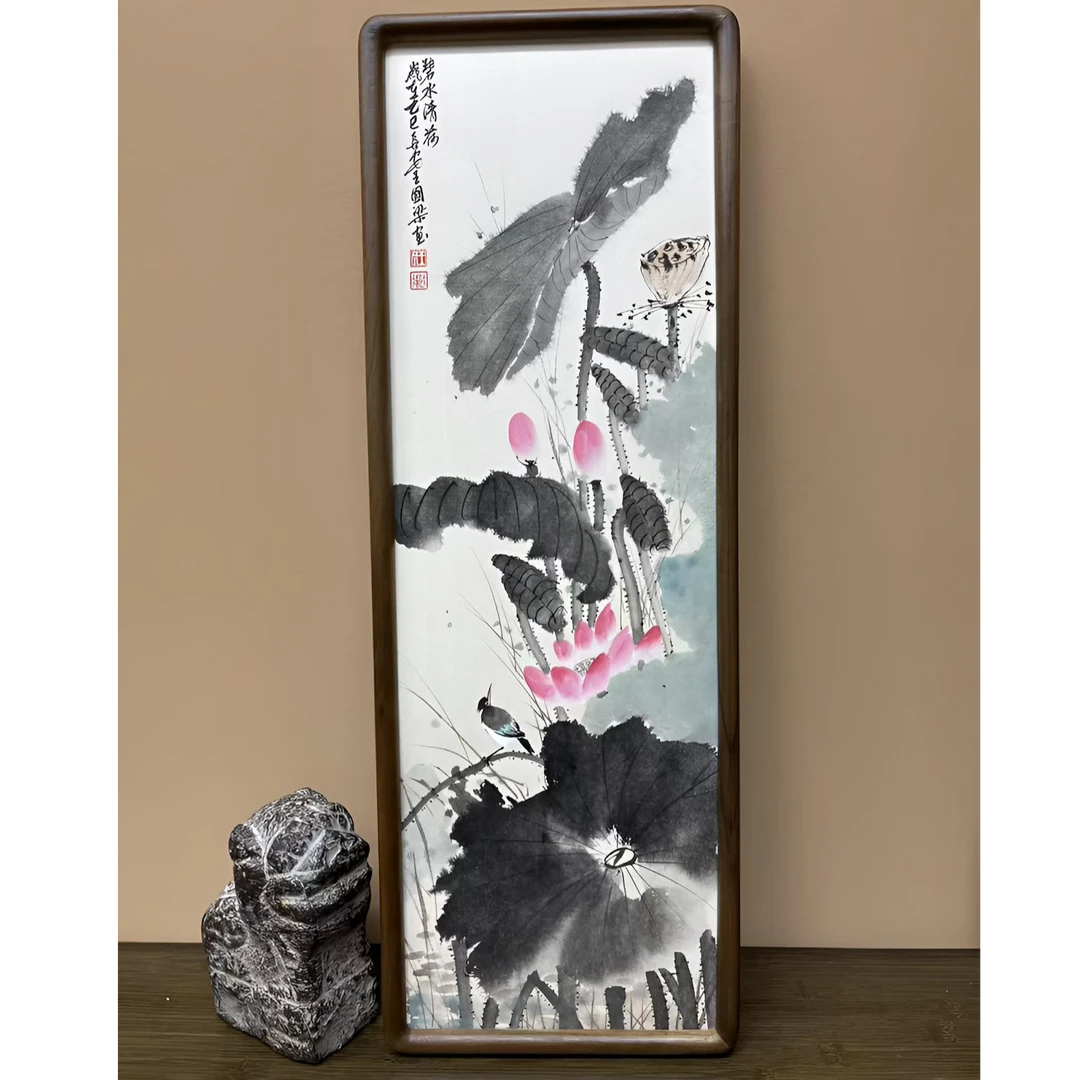 《碧水清荷》22×62花鸟装饰画