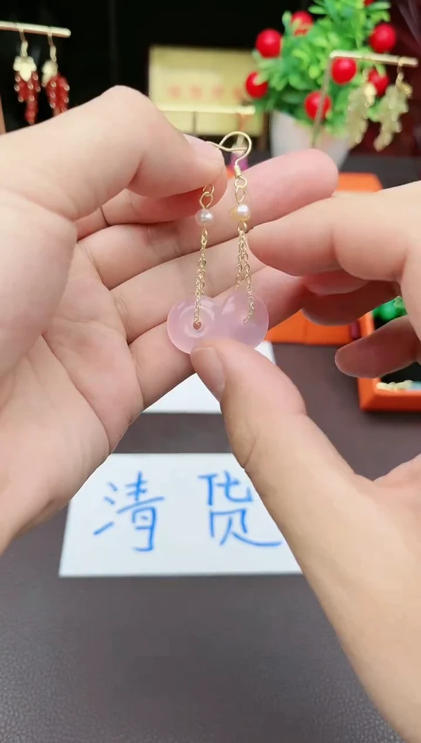 玛瑙/玉髓耳环银S925镶嵌225000