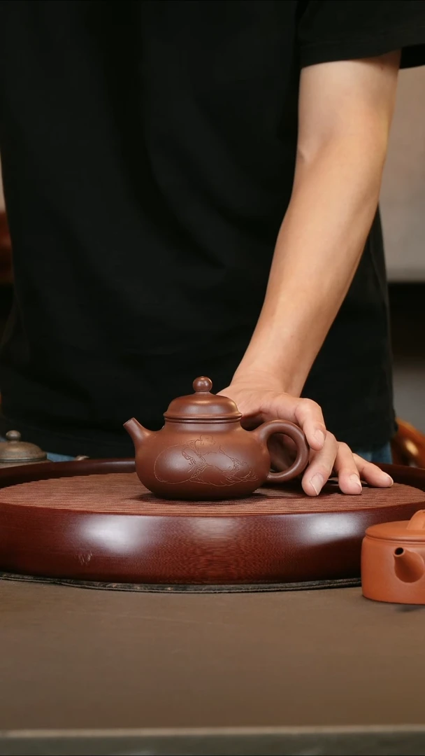 茶壶紫砂紫泥容天弥勒260c