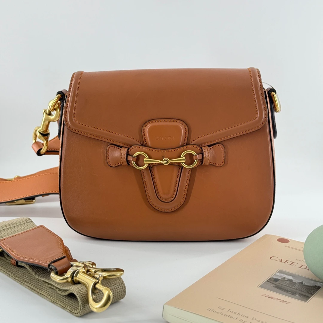 95新 GUCCI/古驰 橙色马鞍包B018243989（1441）