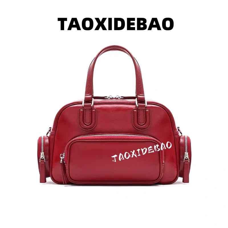 TAOXIDEBAO  A-019 红色 （Mu家有字母） 单肩斜挎包