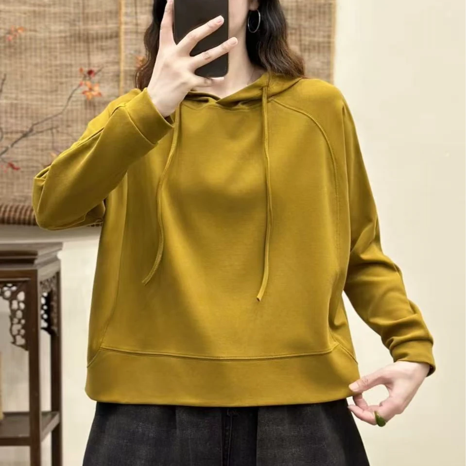 15152新款春秋休闲减龄宽松显瘦连帽上衣卫衣