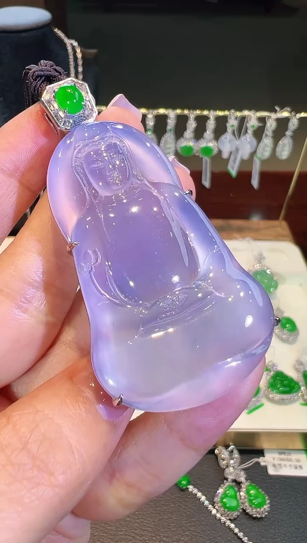 吊坠(不含链)18K金镶嵌翡翠翡翠
