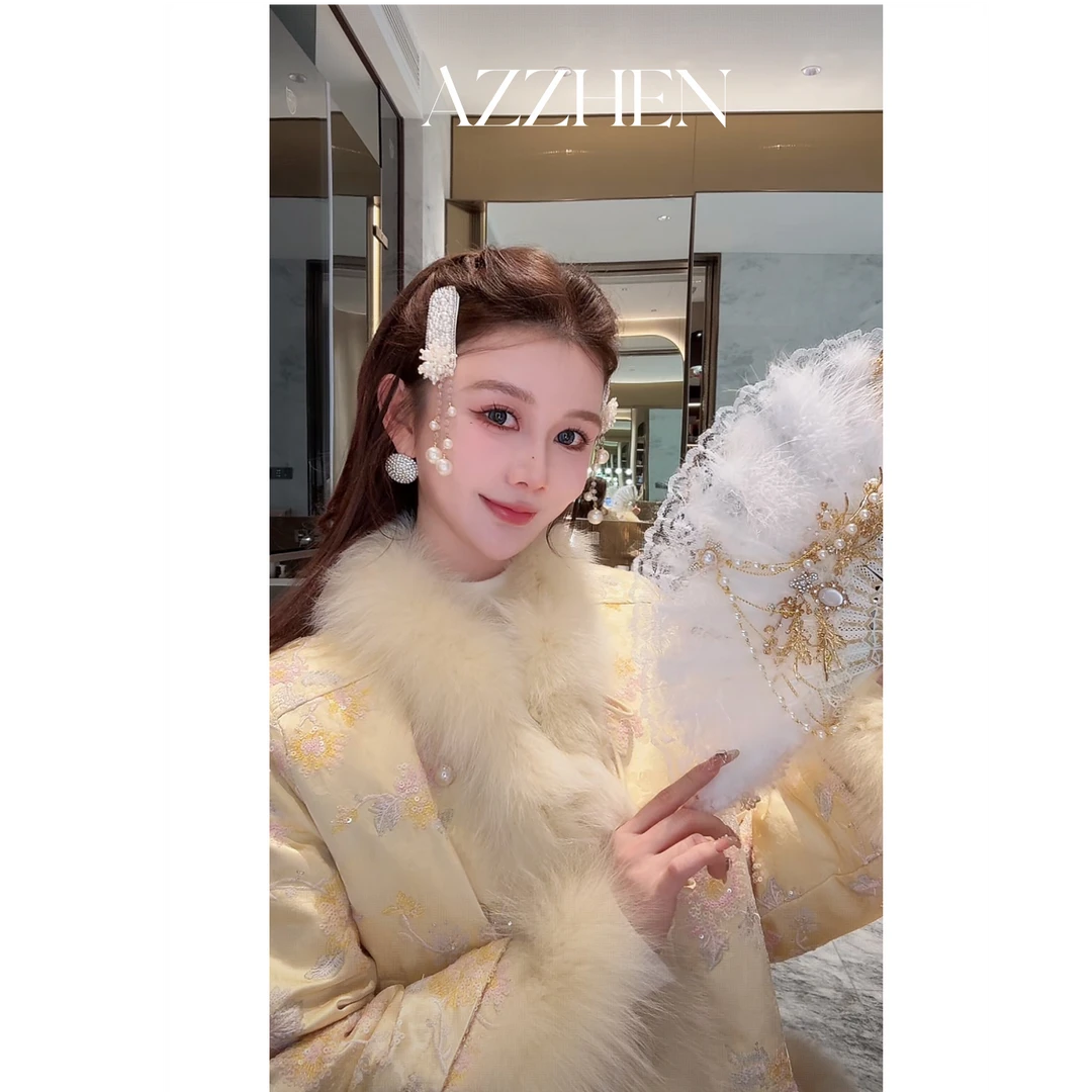 AZZHEN【浮生绘卷】贵气新中式重工国风刺绣羽绒服冬季外套