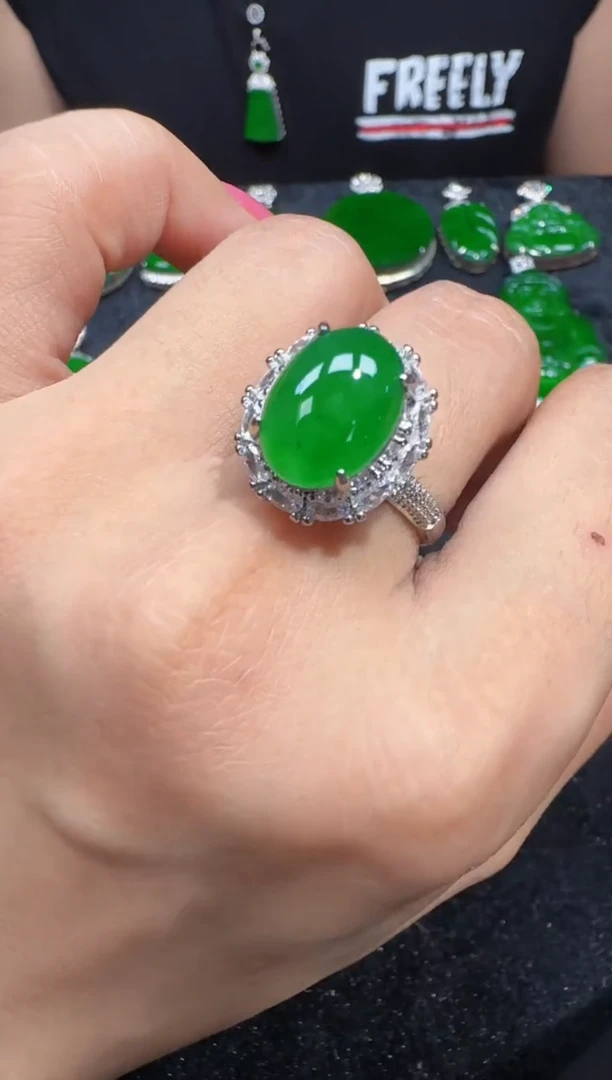 定制翡翠未镶嵌翡翠戒指52