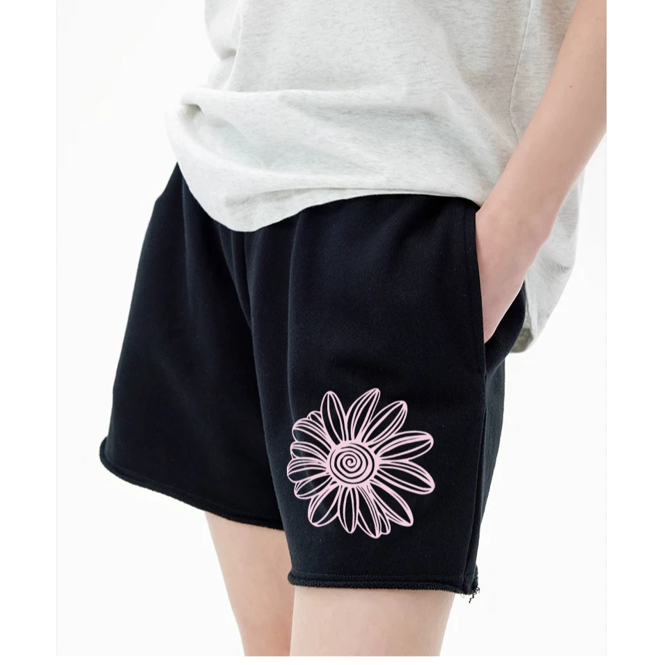 MARDI25夏新款法式小雏菊松紧腰休闲短裤感百搭薄款运动短裤