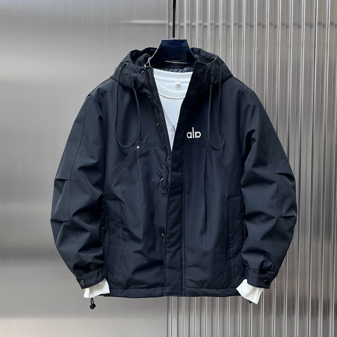 2025秋冬宽松连帽防风抗寒加厚夹克男百搭二棉上衣外套潮流薄棉衣