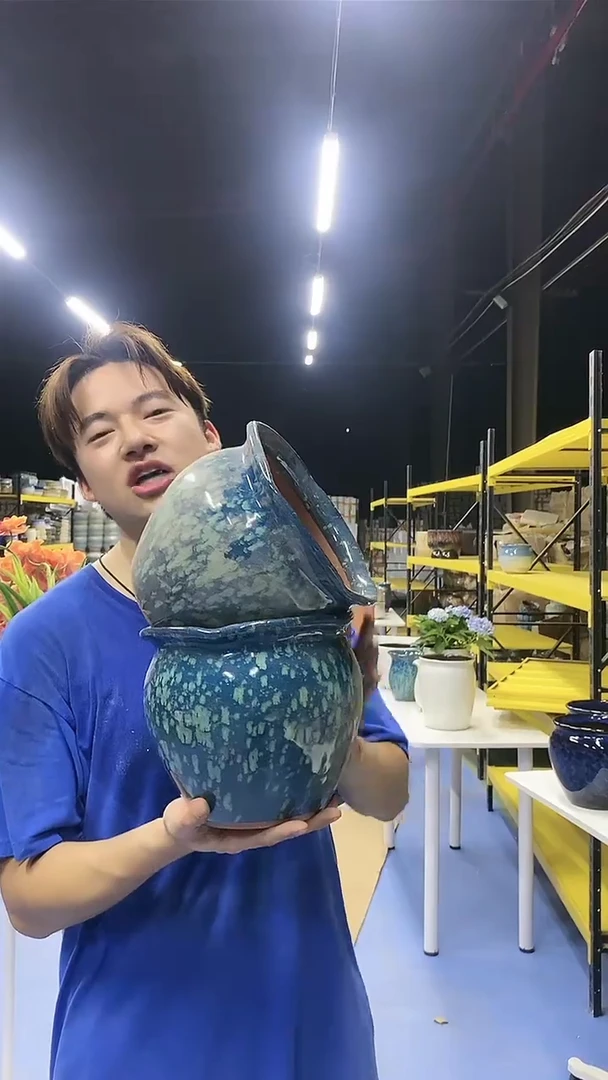 宜兴紫砂粗陶花盆