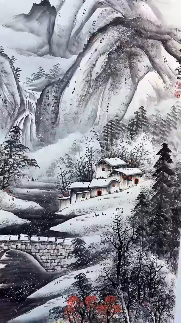 书法刘华亮山水四尺