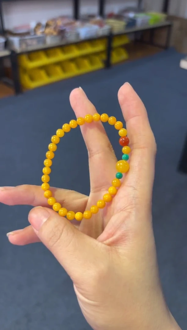 手链蜜蜡未镶嵌5.5mm蜜蜡圆珠单圈