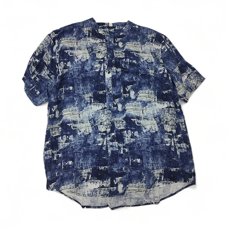 夏季亚麻衬衫男士七分袖宽松透气薄款潮流衬2256