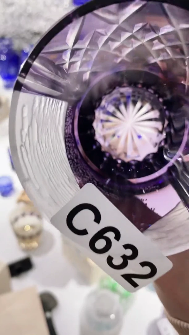 【闪购商品】水晶玻璃无手柄款632紫色富士山微瑕