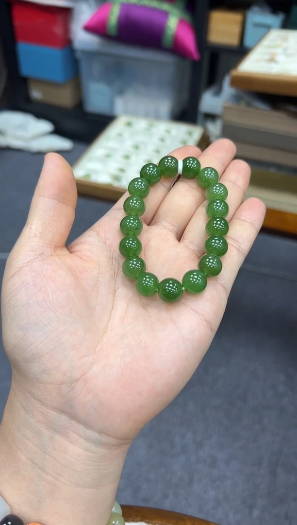 颈饰未镶嵌和田玉碧玉手串