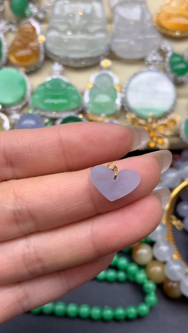 翡翠18K金镶嵌颈饰205-雪姐翡翠天天见