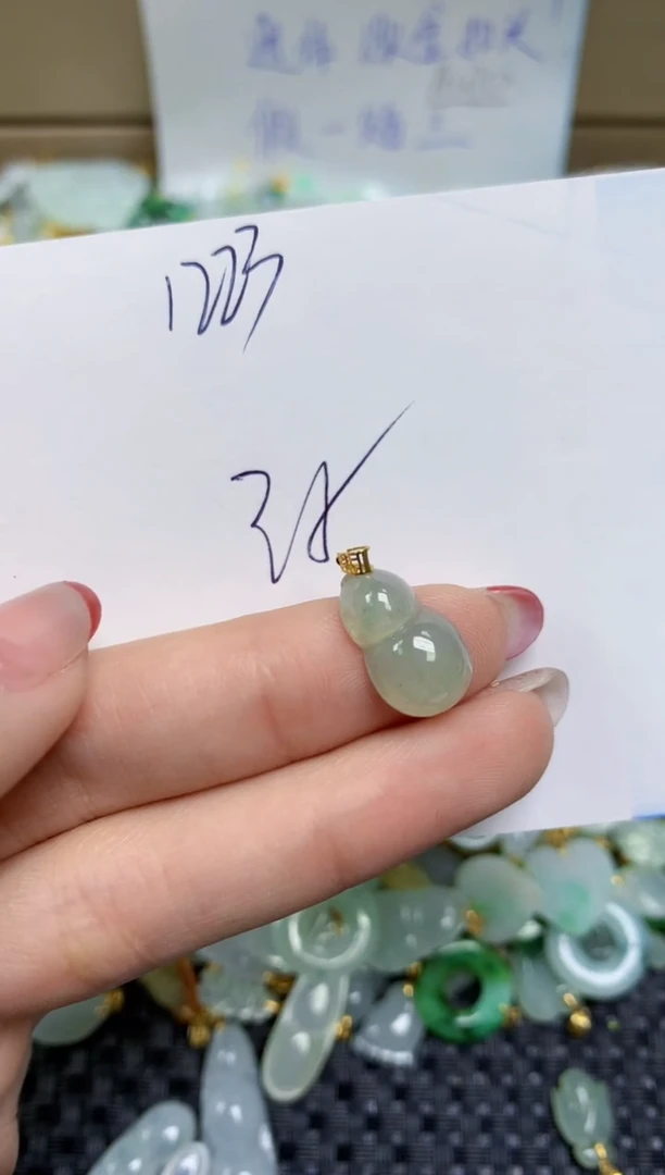 【闪购商品】翡翠颈饰18K金镶嵌天然缅甸A货翡翠