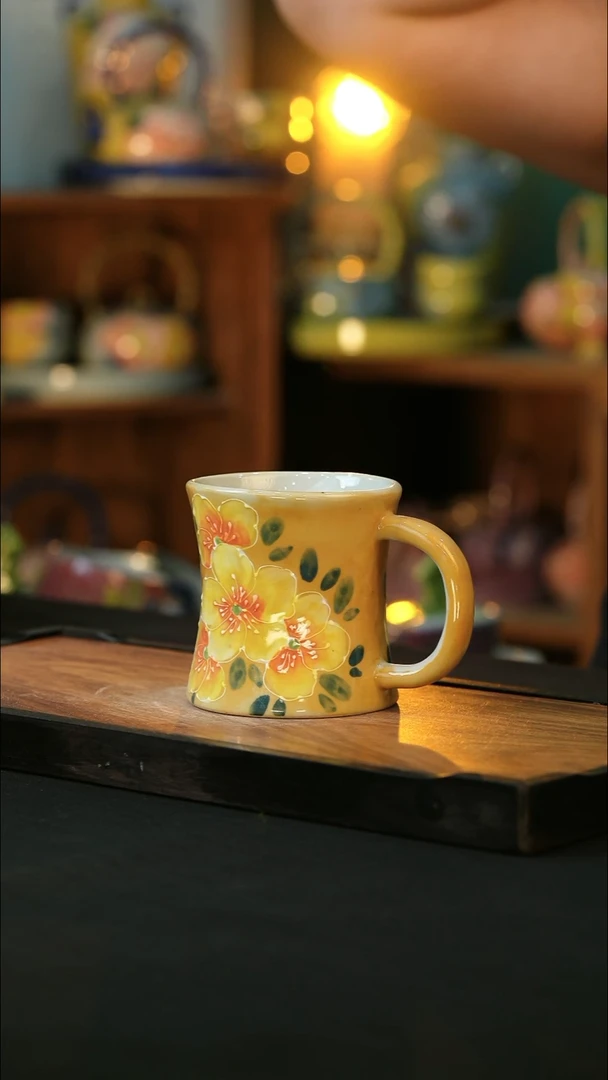 杯手绘心瓷陶瓷浮力