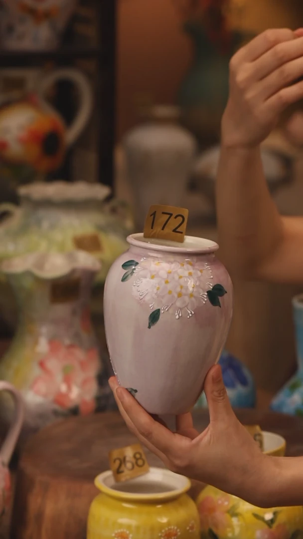 陶瓷172景德镇设计师手作花器摆件侘寂风