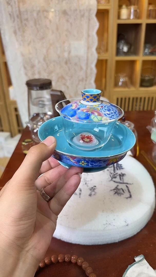 花语盖碗粉色。。。。。。